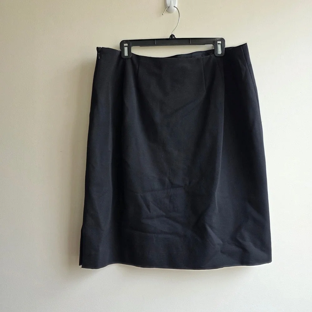Dana Buchman Black Pencil Skirt Size 16 Workwear Professional Lined Office Comfy - Picture 2 of 6